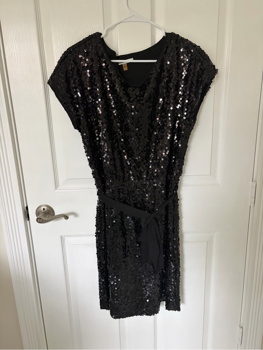Black Sequin Women’s Dress with tie
